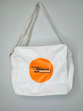 Vintage Fly Modern Air White Orange Circle Vinly Strap Adjustable Tote Bag